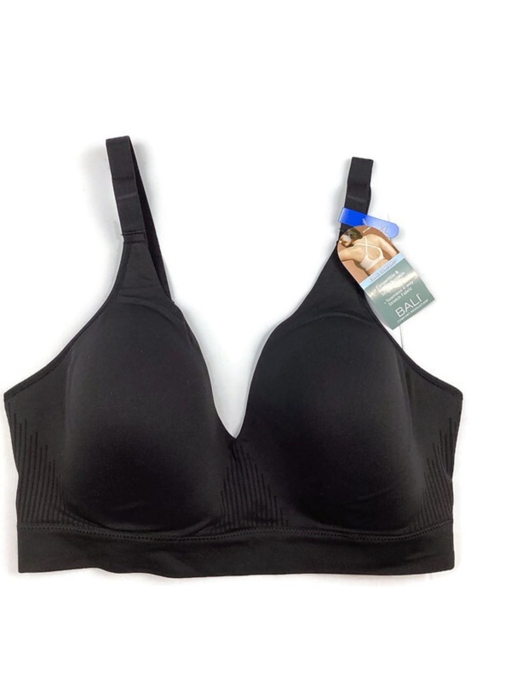 Bali Black Seamless Wirefree T-Shirt Bra Size XL NEW! Retail $48